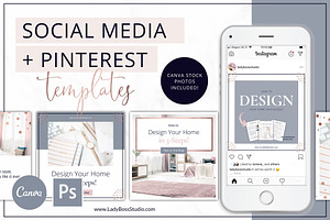 Social Media & Pinterest Rose Gold