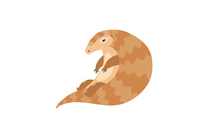 Cute Sitting Pangolin Rare Species, an Animal Illustration by TopVectors