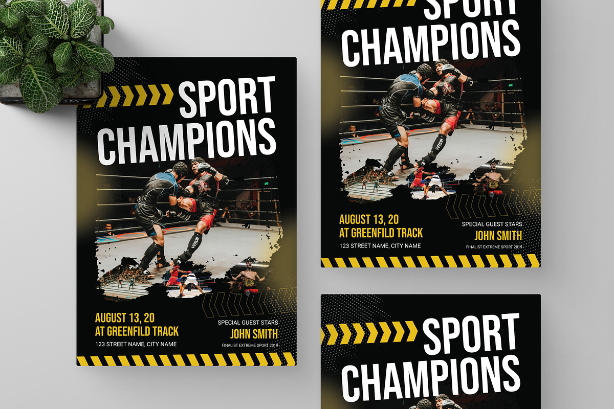 Boxing Sport Championship Flyer, a Flyer Template by Annora Studio (Photo 3 of 5)