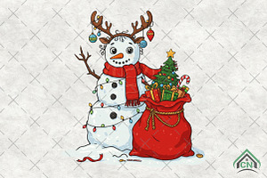 Funny snowman png, Christmas snowman, an Illustration by Craft Nest