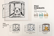 Dogs in Boxes Graphic Set, an Animal Illustration by Yeticrab (Thumbnail 5 of 13)
