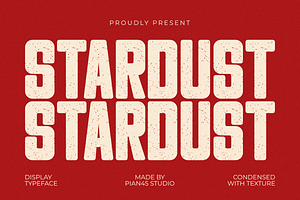Stardust - Condensed Texture Font, a Sans Serif Font by Pian45 Studio