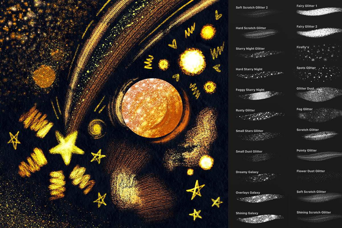 Big Procreate Brushes Bundle, a Brush Add-On by Moon House Shop (Photo 19 of 60)