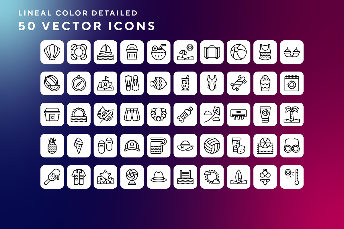Summer icons, an Outline Icon by Wencory (Photo 1 of 2)