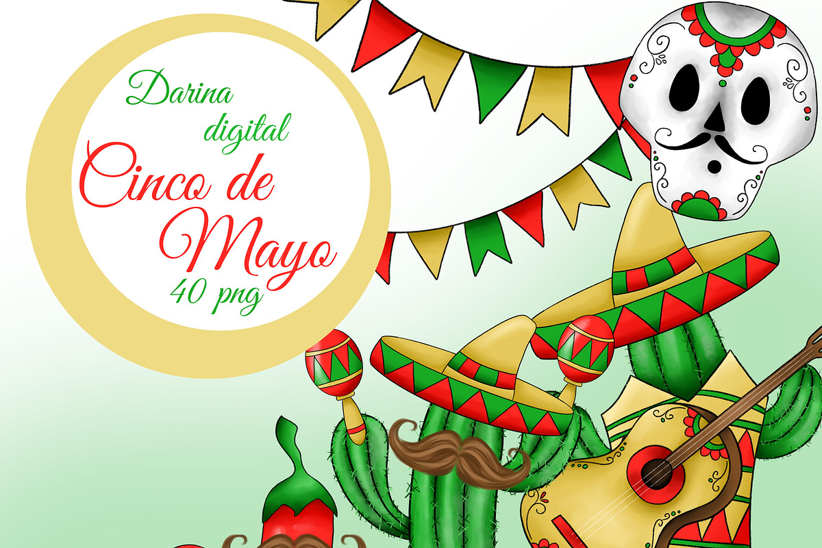 Cinco de mayo clipart, an Illustration by DarinaDigital (Photo 1 of 7)
