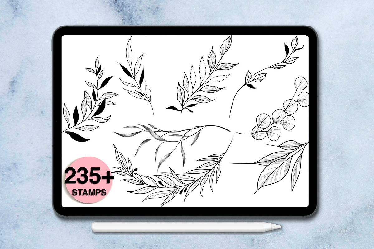 235 leaves procreate stamps, a Brush Add-On by Arts For Peace (Photo 8 of 10)