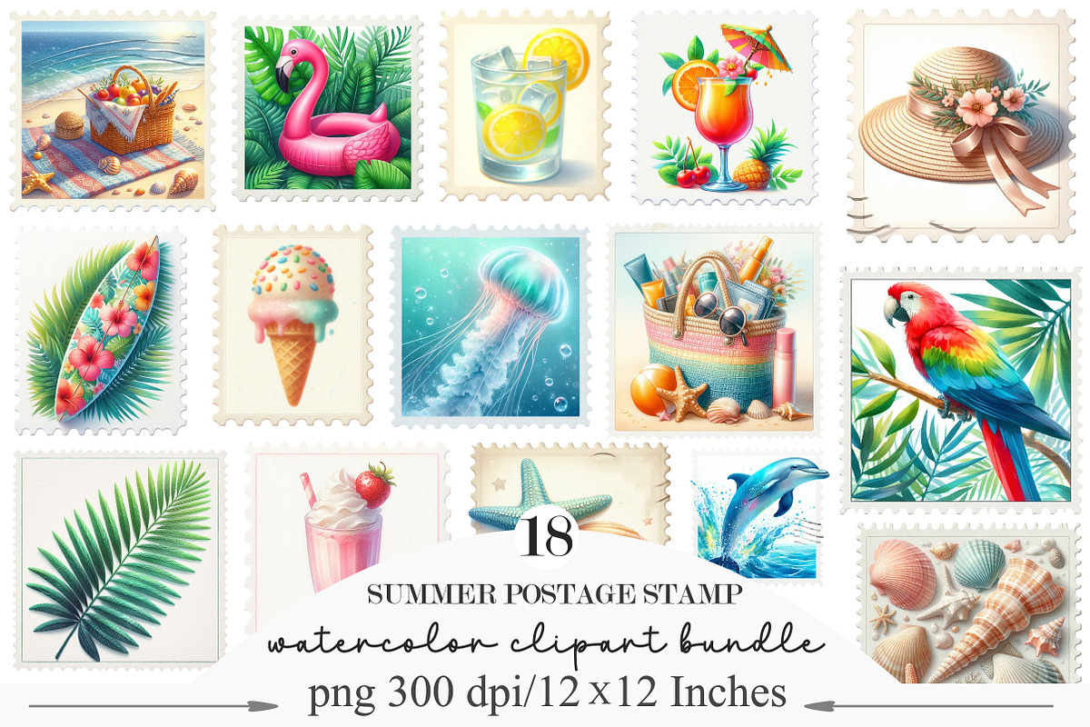 Summer Postage Stamp, an Illustration by Designking (Photo 1 of 4)