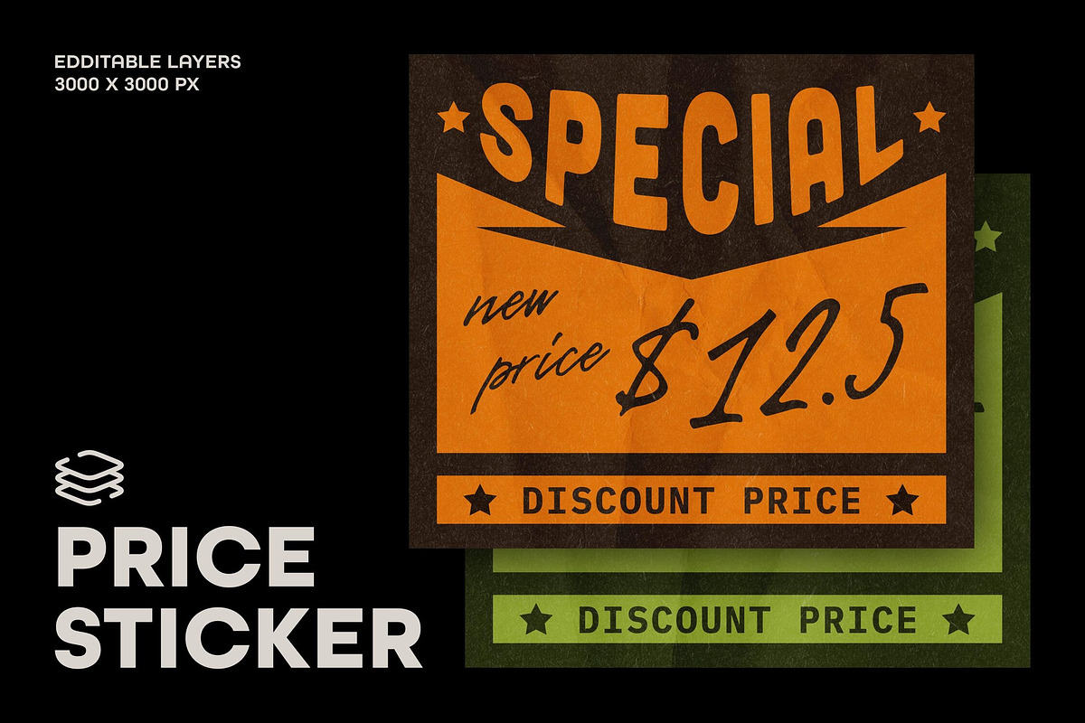 Crumpled Discount Price Sticker, a Pens & Pencil Mockup by Design Squad (Photo 1 of 2)
