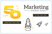 Marketing Outline Icons Set, an Outline Icon by TheevsDesign (Thumbnail 1 of 2)