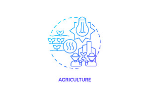 Agriculture blue gradient concept, an Icon by IMG Visuals