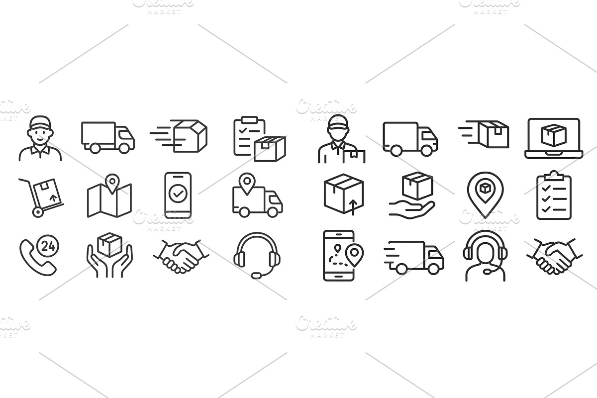 Collection of web icons representing, a Transportation Illustration by ZinetroN