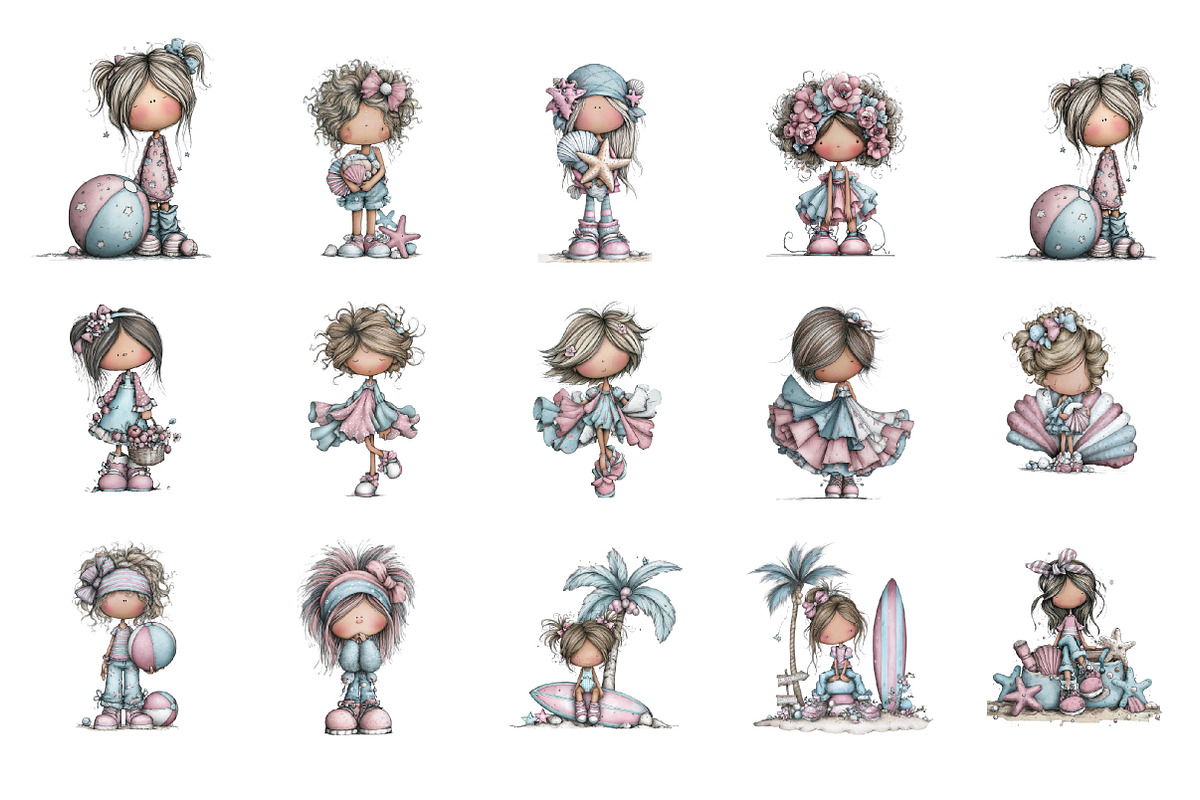 Whimsical Summer Kids Clipart, an Illustration by GatewayDesign (Photo 2 of 3)