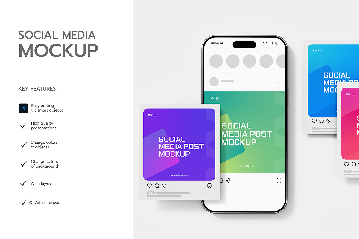 Phone Screen Social Media Mockup