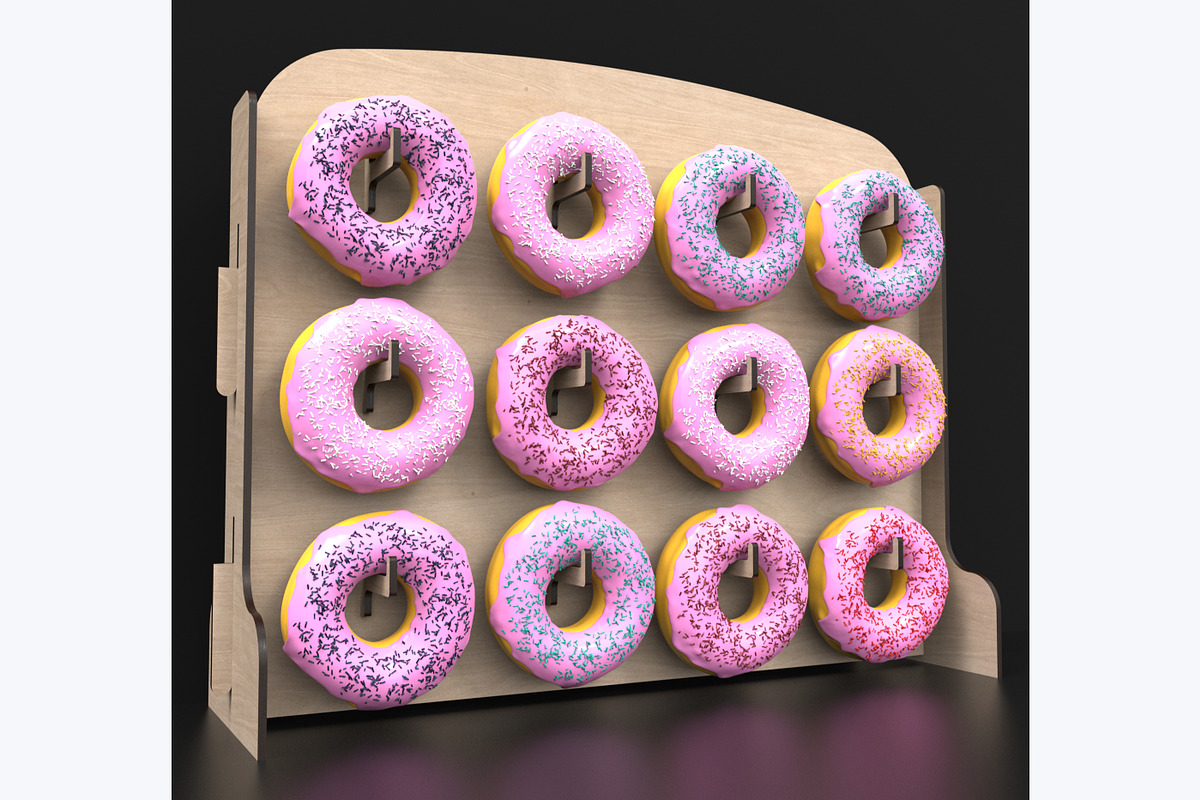 Donut Display Stand Laser Cut Files, an Object Graphic by ThemeXDigital (Photo 4 of 7)