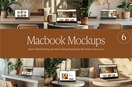 6 MacBook Photoshop Mockups