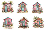 Whimsical Summer Beach Hut Clipart, an Illustration by CreationArt (Thumbnail 4 of 7)