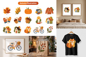 Autumn Vector Illustration Elements