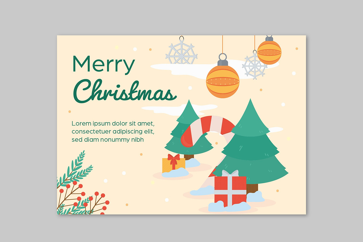 Merry Christmas Greeting Cards, a Templates & Theme by studiogstock (Photo 3 of 5)