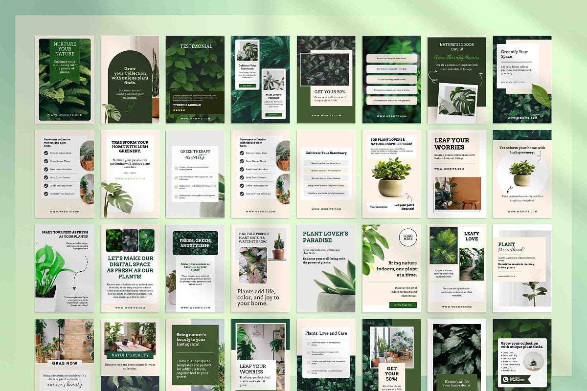 Plant Pinterest Pins Canva Templates, a Social Media Template by Snapybiz (Photo 10 of 10)