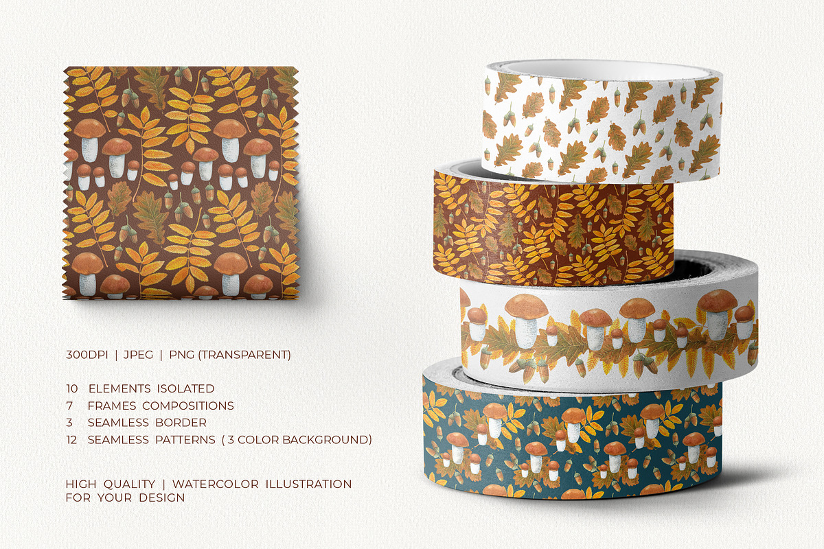 Autumn Woodland Watercolor, a Seasonal Illustration by YarovaArt (Photo 3 of 15)
