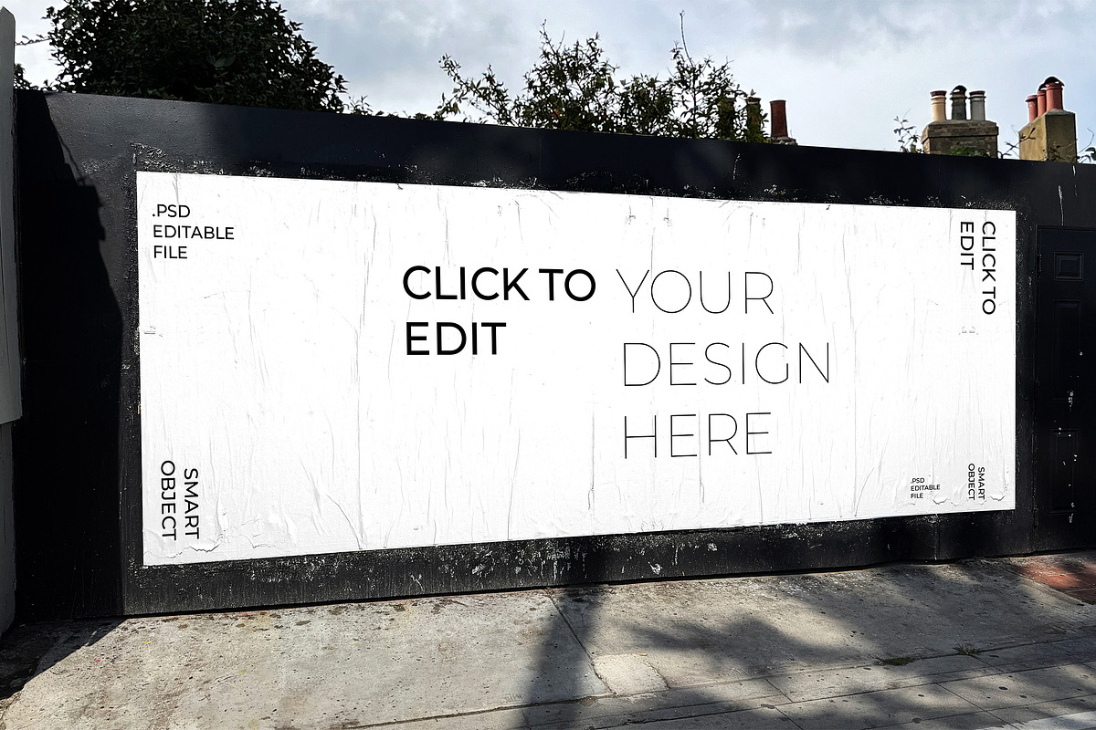 Wall Glued Poster Mockup, an Advertising Mockup by Voar Mockups
