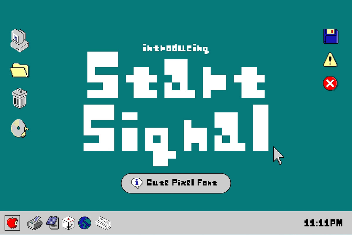 Start Signal - Cute Pixel Font, a Sans Serif Font by HipFonts (Photo 1 of 7)