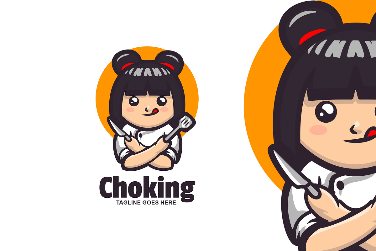 Choking Chef Mascot Logo Design., a Branding & Logo Template by VectorCraft