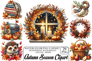 Autumn Season Clipart, an Illustration by DreamPrint404