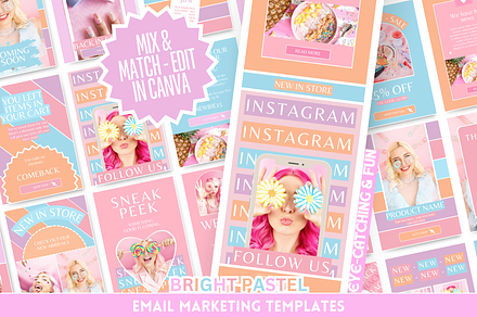 Bright Pastel Email Templates, an Email Template by SunshineStudioBoutique