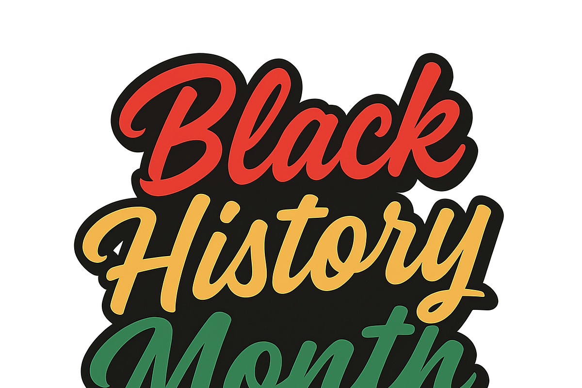 Black history month text with colorf, an Illustration by Dvoevnore photos