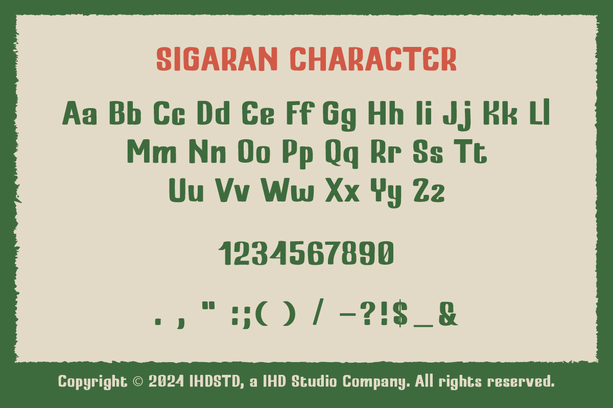 Sigaran Hand Drawn Vintage Display F, a Handwritten Font by IHDSTD (Photo 5 of 5)
