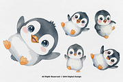 15 Bundle Watercolor Cute Penguin, an Animal Illustration by Morspective (Thumbnail 7 of 8)