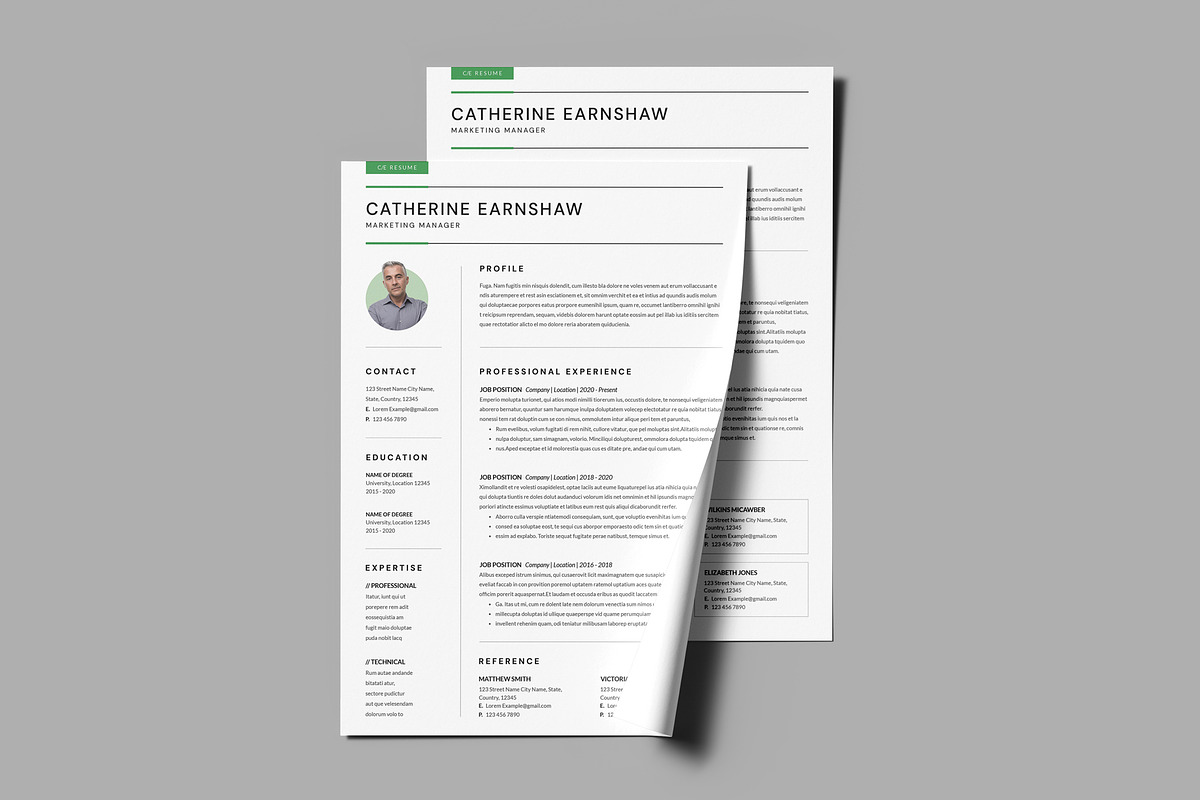 3 Page Resume Template / CV Template, a Resume Template by PixelStudio (Photo 6 of 8)