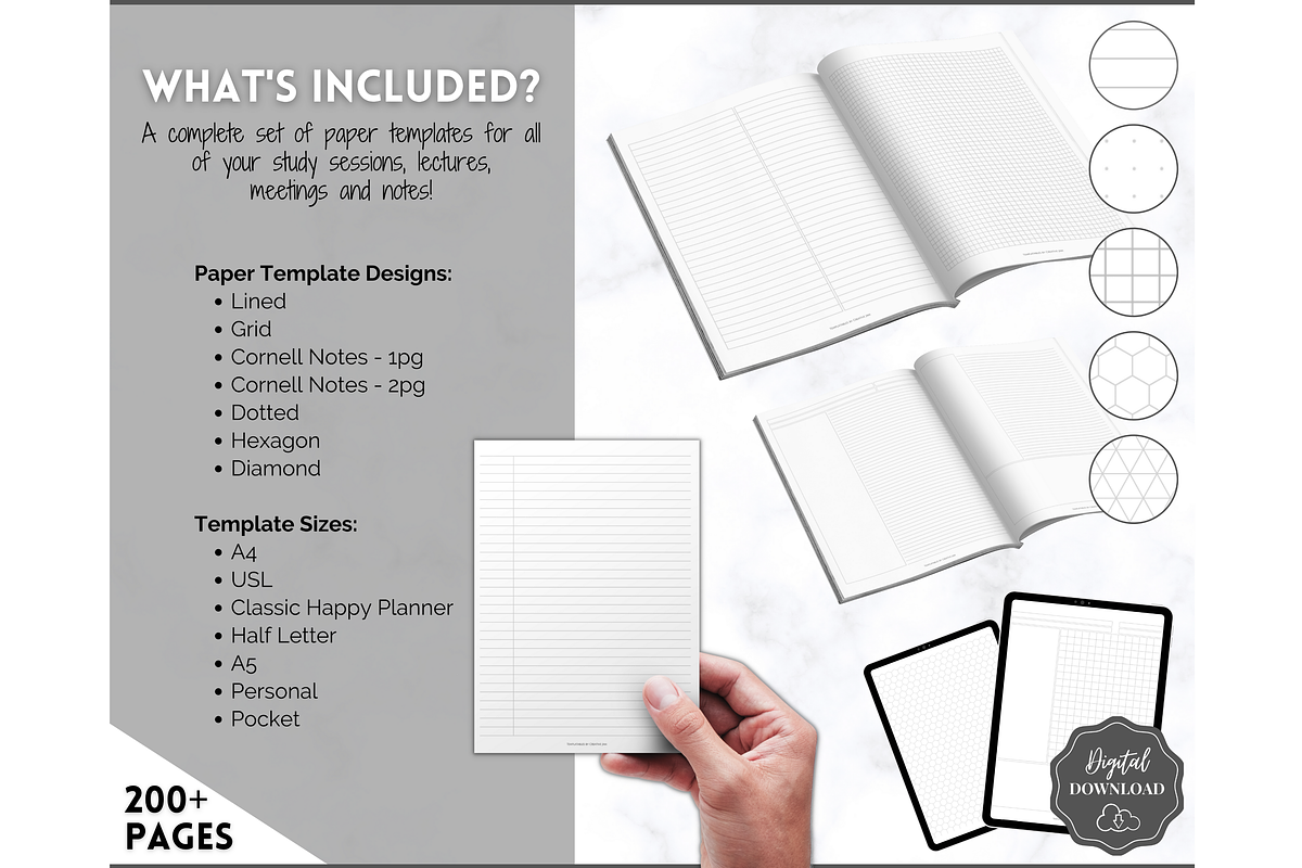 Note Taking Printable Paper Template, a Stationery Template by Templatables (Photo 3 of 10)