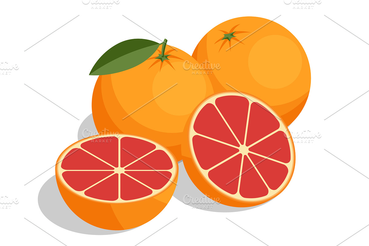 Isometric illustration of whole, a Food Illustration by Golden Sikorka