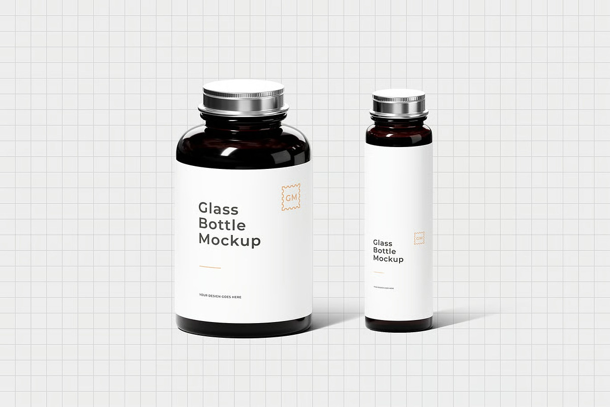 Glass Bottles Mockup, a Product Mockup by zpackcreative (Photo 2 of 4)