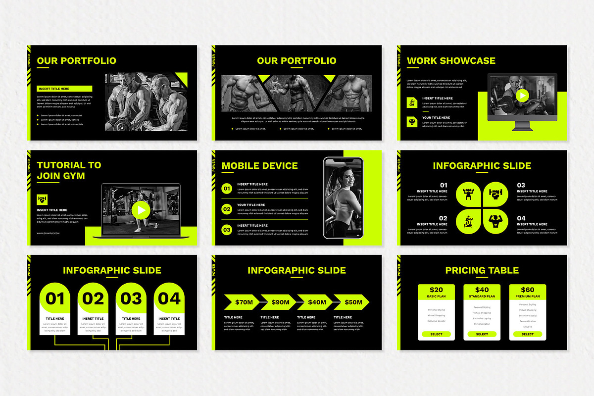Creative GYM & Fitness Presentation, a Presentation Template by Mighty-Slide (Photo 4 of 5)