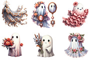 Vintage Halloween Ghost Floral Clipa, an Illustration by DreamArtGraphic (Thumbnail 7 of 7)