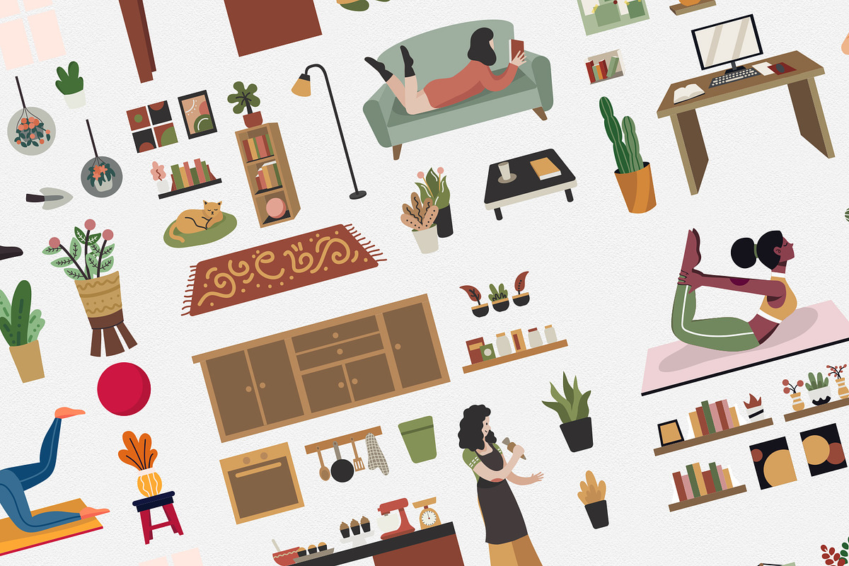 Prigel - Home Activity Modular Scene, an Illustration by Telllu & Friends (Photo 6 of 6)