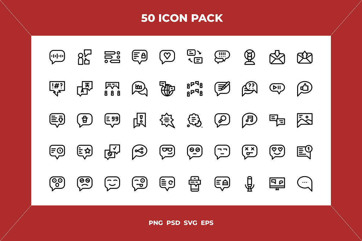 Chat icons, an Outline Icon by Wencory (Photo 1 of 2)
