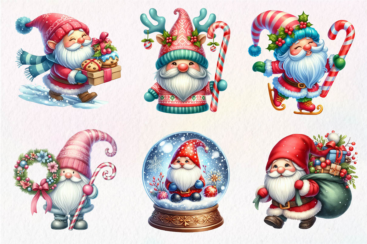 Christmas Gnome Clipart, an Illustration by Dream Creation (Photo 5 of 7)