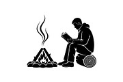 Wild Camping Silhouette Set, an Object Graphic by yasushie (Thumbnail 3 of 6)