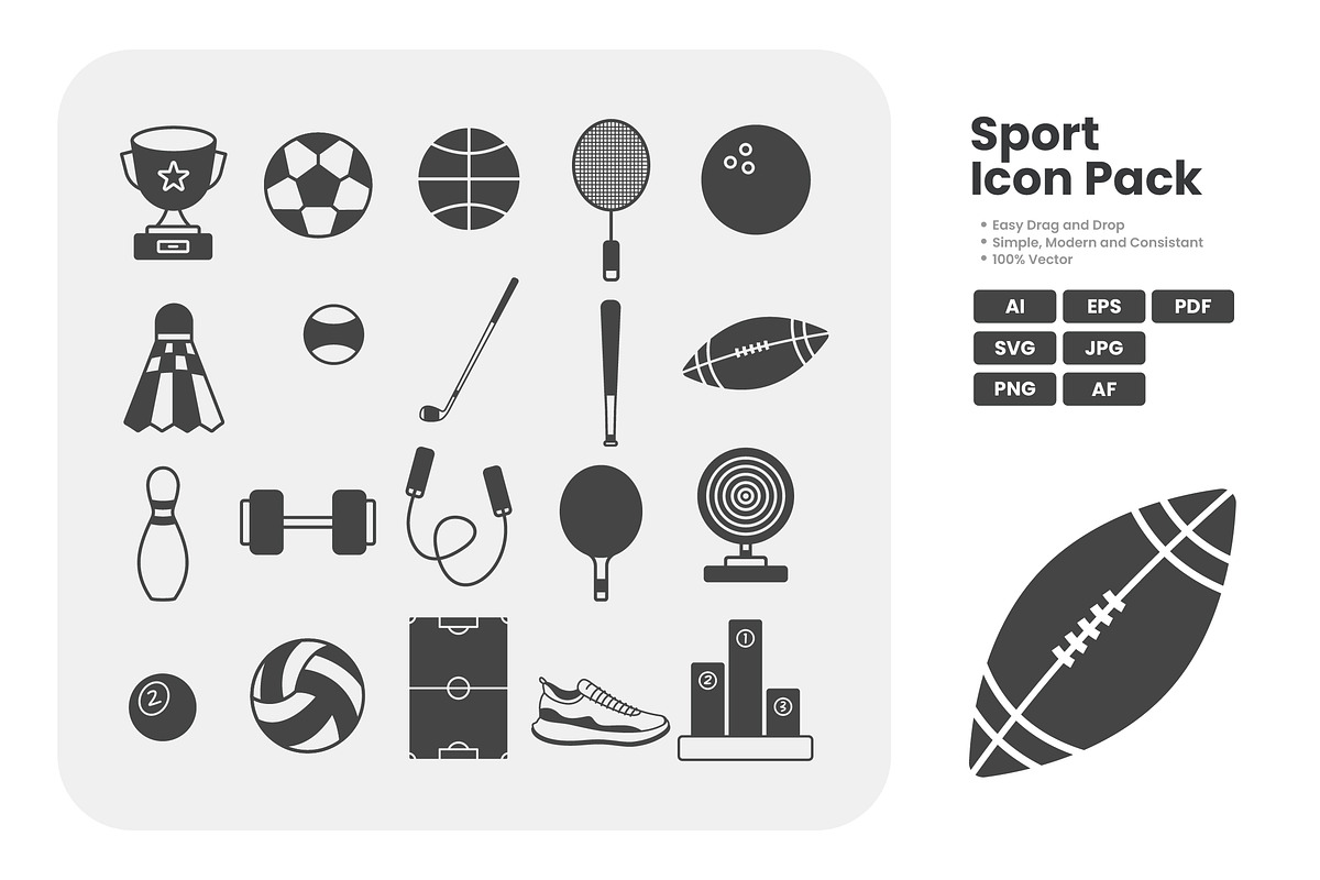 Sports Equipment Icon Set, a Solid Icon by erifqizeicon (Photo 3 of 3)