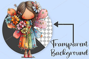 Whimsical Spring Rainbow Girl PNG, a Seasonal Illustration by Canvas Craft (Thumbnail 2 of 7)