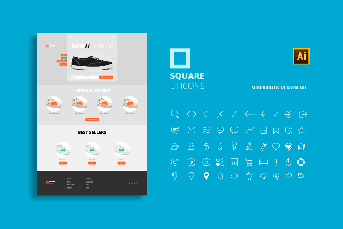 Square UI KIT, an UI Kit Template by Newface (Photo 8 of 8)