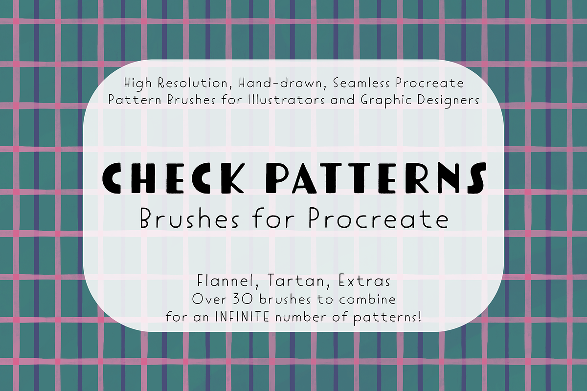 Check Pattern Brushes for Procreate, a Brush Add-On by Gaëlle Lalonde (Photo 2 of 21)