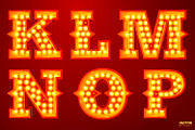 Vector Retro style light letters, a Decorative Illustration by Tashal (Thumbnail 4 of 15)