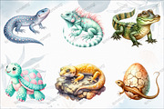 Watercolor Reptile Clipart Bundle, a Graphic by designcity5 (Thumbnail 3 of 5)
