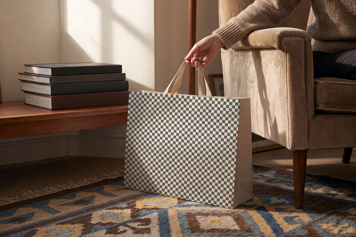 Luxury Paper Shopping Bag Mockup, a Packaging Mockup by Designer Dude (Photo 2 of 2)