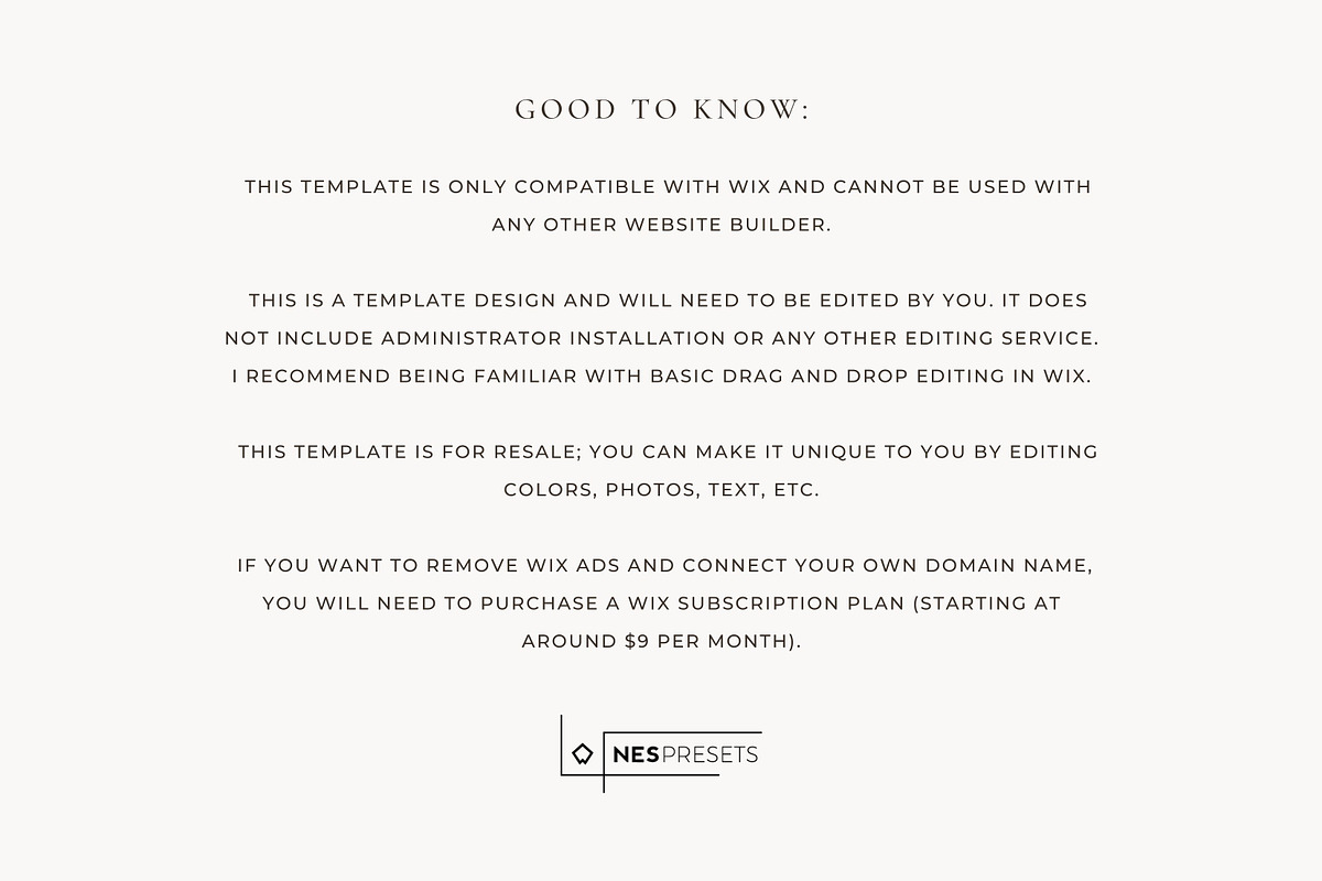 Wix Website Template - Photography, a Wix Template by Nes Design Co (Photo 15 of 19)